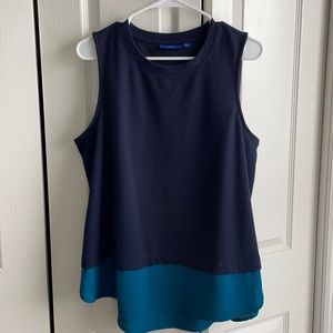 Apt. 9 navy sweater and silk sleeveless top